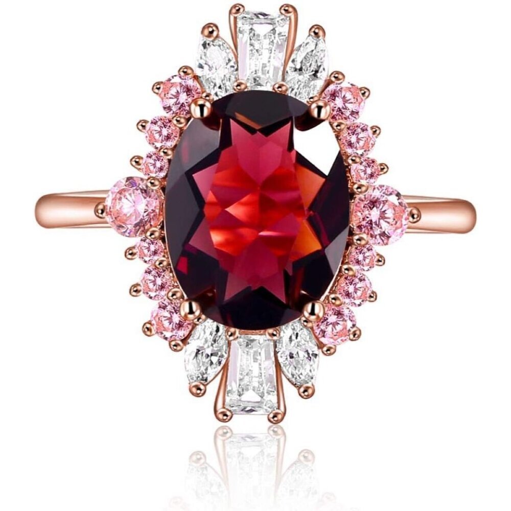 🆕 Women Purple Engagement Wedding Promise Rings Plated Sparkling Jewelry Gift